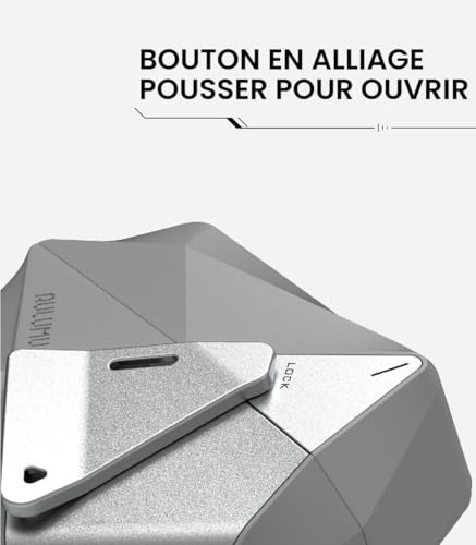 Coque AirPods Pro anti-ouverture accidentelle Aulumu A09, étui robuste gris avec boucle