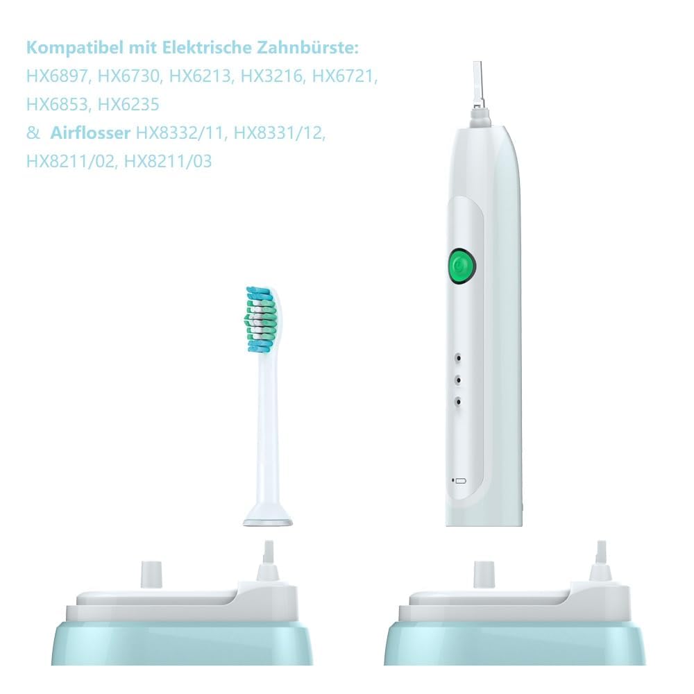 ANOTION Portaspazzolino postura, portaspazzolino elettrico, compatibile con Sonicare per 2 spazzolino elettrico e 4 testine di ricambio