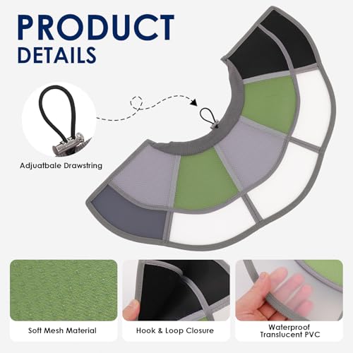 Image of KOESON Comfortable & Soft Large Dog Cone Collars with Adjustable Drawstring
