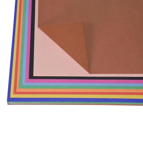 Image of School Smart Railroad Poster Board Paper, 22 x 28 Inches, 4-Ply, Assorted Colors, Pack of 25