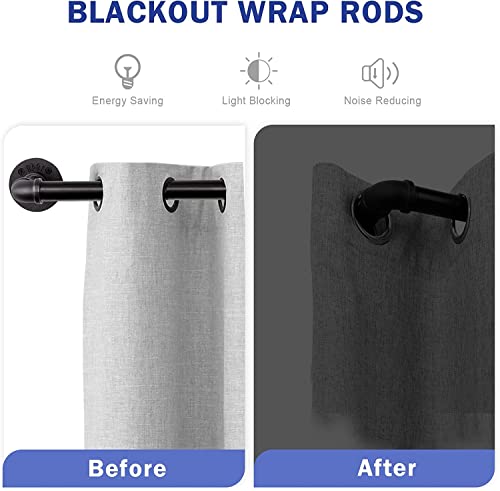 Zeerobee Curtain Rods For Windows 66 To 120, 1 Inch Industrial Curtain Rod, Wrap Around Black Curtain Rods, Indoor/Outdoor Curtain Rod, Room Divider Curtain Rod, Adjustable Curtain Rod, 66-120" #TOP4