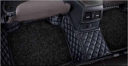 Image of CAPDELL 7D Premium Car Floor Mat Compatible with lexus-nx350h2024||Luxury Leather Double Layered Mat||Set of 3pcs||Waterproof and Washable||Colour:-Black with Red(Black Grass)