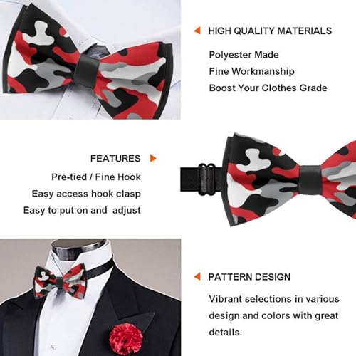 Men’s Fashionable Printed Bow Tie, Adjustable Pre-tied for Party and Formal Wear3