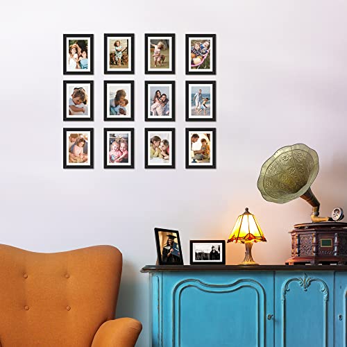 upsimples 5x7 Picture Frame Set of 10, Display Pictures 4x6 with Mat or