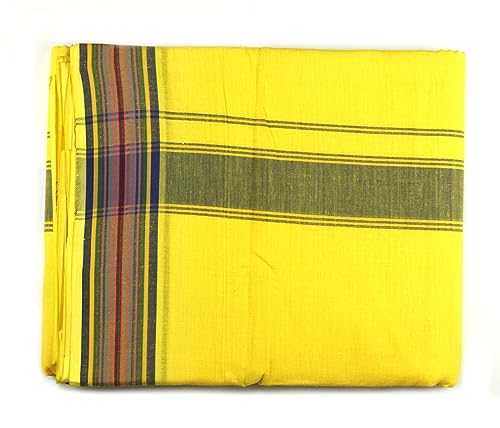 ASHIRWAD 100% Cotton Check Handloom Lungi Dhoti Sarong Wrap of for Men