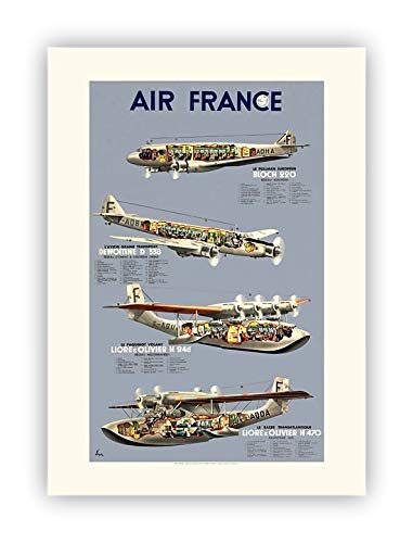 Affiche Air France 1938 décoration murale originale poster vintage 50x70cm