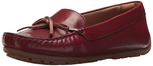 Clarks Women's Dameo Swing Driving Style Loafer, red Leather, 10 Medium US