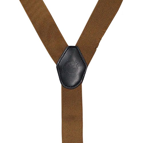 Image of The Tie Hub Booster Solid Brown Clip On Suspenders For Men