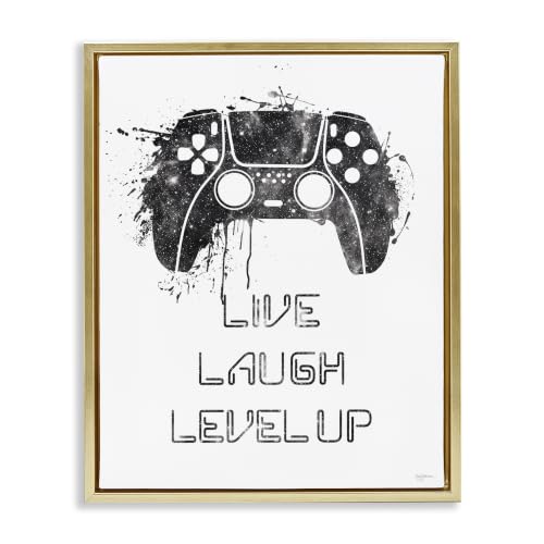 Live Laugh Level Up Gaming, 25 x 31 Inch Canvas in Floater Frame