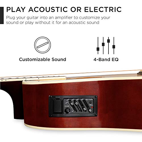 Best Choice Products SKY5494 Beginner Acoustic Electric Guitar Starter Set 41In W/All Wood Cutaway Design thumb #3