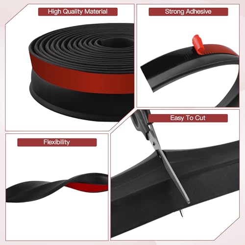 Garagentor Dichtung Garage Tür Gummidichtung selbstklebend Dichtungsstreifen universal Dichtung Garagentor Gummilippe mit Nägeln für Lagerhallen (Moosgummi, 3m)
