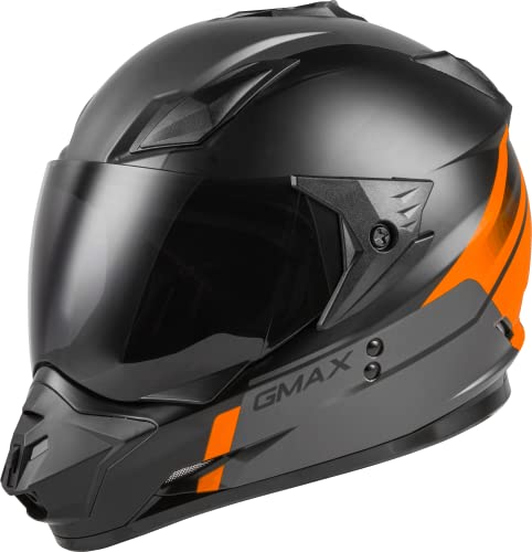 Gmax Gm-11 Dual Sport Helmet (Black/Orange/Grey, Large) #TOP4