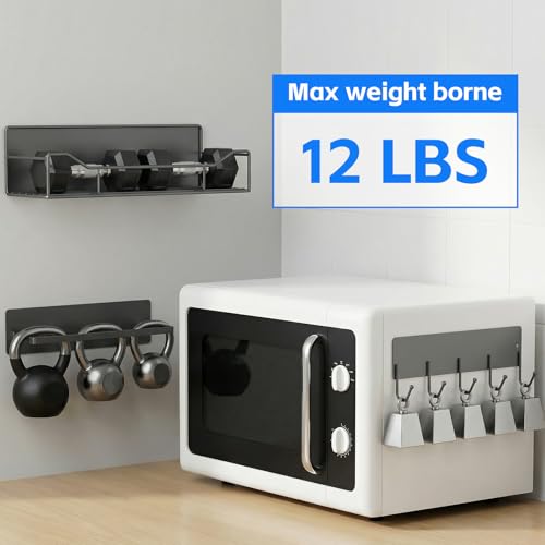 Magnetic Laundry Shelf Organizer, 5 Pack Magnetic Shelves for Washing Machine with Hooks, Heavy Duty Magnetic Storage Rack for Washer, Dryer, Refrigerator, Kitchen, Pantry & Laundry (Grey) - image 5