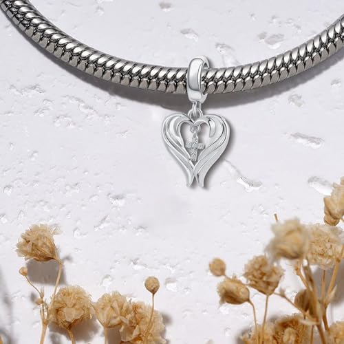 Guidance Angel Wing Cross Charm Cubic Zirconia Bead for Pandora Bracelet2