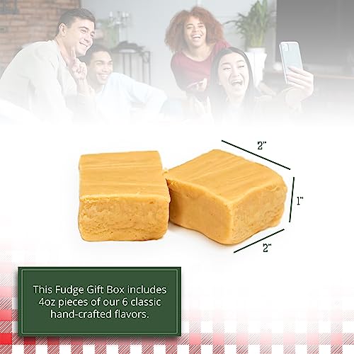 Valley Fudge, Assorted Gift Box, Classic Flavors, Fresh Artisan Fudge, Real Butter, Bulk Gourmet Candy, Individually Wrapped, Birthday, Thank You, Housewarming Gift, 6 Pieces, One and a Half Pounds - Thumbnail 5
