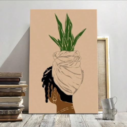 Toile femme africaine décoration murale salon chambre fille 30x45