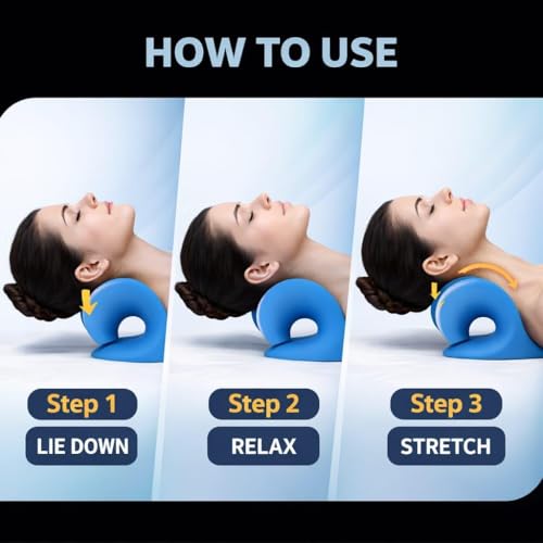 Image of Neck Support Stretcher for Pain Relief | Cervical Neck & Shoulder Relaxer, Spine Alignment, Posture Corrector & Acupressure Foam Neck Support Cushion