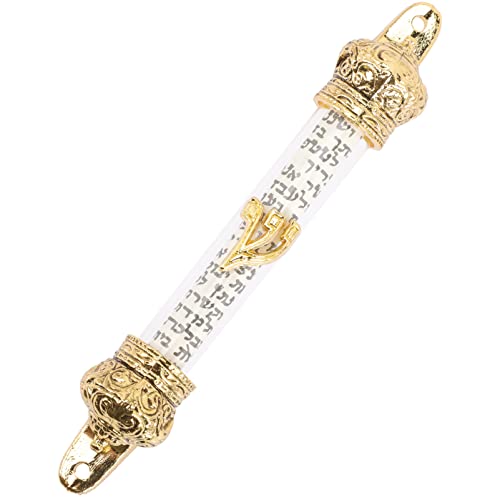 Didiseaon Metal Mezuzah Scroll for Jewish Home Door Right Side Hanging Mezuza Crafted Judaica Decor, As Shown, 11.5x2cm