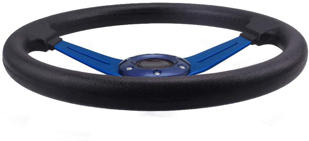 XZRTZ UniV-ersal Racing Steering Wheel Quick Release for Car Sport Drifting Steering Wheel Pu Leather and Aluminum Spokes with Horn Button