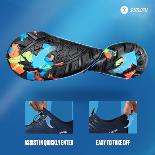 Image of SIMARI Water Shoes for Women Men - Barefoot Quick-Dry Aqua Socks | Lightweight Swim Shoes for Surfing, Swimming, Beach Sports, Kayaking, Diving | Non-Slip Design