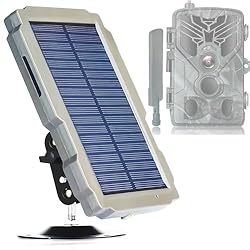 FunKind Panel Solar para Camara Fototrampeo DC 6V-...: 【Alimentación Ininterrumpida de Larga Duración – 2 Métodos de Carga】 el panel solar convierte eficazmente la energía solar en energía eléctrica, ángulo ajustable a 360°, absorbe completamente la energía solar para alimentar la camara caza. Batería de...