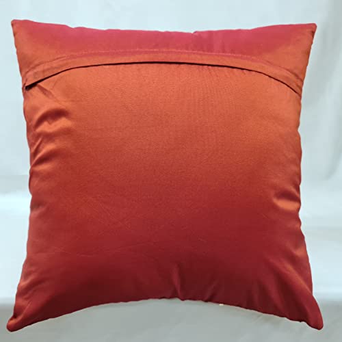 Image of Checks Rust Gold Sequin Cushion Covers Size - 40x40 (Pack of 3)