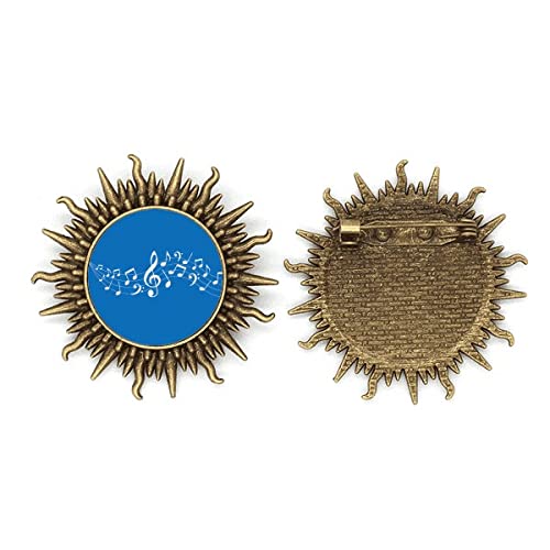 Broche sonne bleu métallisé haut de gamme avec haken robuste