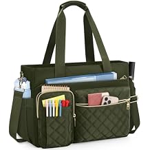 SDYSM Teacher Tote Bag 15.6 inch Laptop Bag Work Bags for Women Nurse Tote Professional Computer Messenger Shoulder Bags Laptop Briefcase for Office, College, Nursing, Olive Green