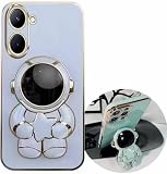 Miagon Süß Stern Astronaut Ständer Hülle für Realme C33,Cute Mädchen Dünn Galvanisierte Schutzhülle Weiches Case Bumper mit Astronaut Halter Kickständer