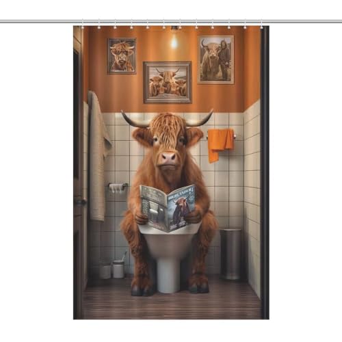 Rideau de douche vache en polyester imperméable 122x183 cm