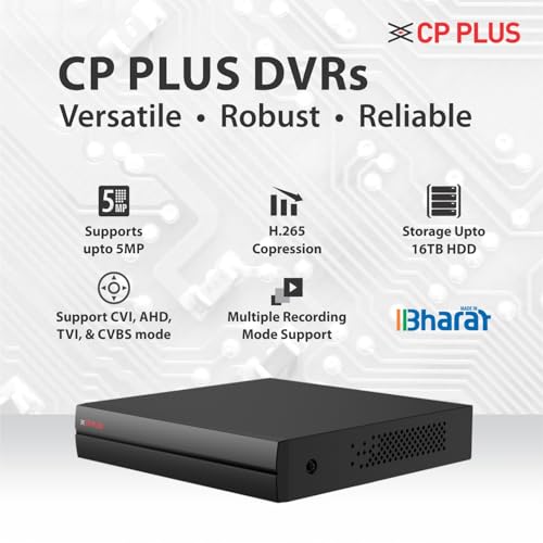 Image of CP PLUS 4 Channel 5M-N DVR | 6MP IP Support | AI-Instastream | 32Mbps Bandwidth | SMD Plus | Dual Output | KVMS Pro Lite | 16TB HDD Support - CP-UVR-0401F1-IC2