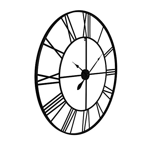 Patton Wall Decor 36" Black Metal Cut Out Roman Numeral Wall Clock #TOP4