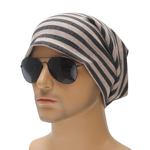 Image of ZLYC Cotton Thin Slouchy Beanie Hat for Men Women Fashion Soft Stretch Knit Skull Cap