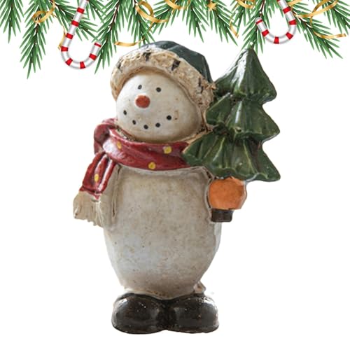 Statua di pupazzo di neve per interni - Statua di pupazzo di neve Carina statua del pupazzo di neve dipinta in resina - Decorazione centrotavola decorazione invernale figure