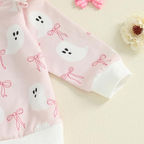 Toddler Baby Girl Halloween Outfit Pumpkin Sweatshirt Crewneck Pullover Shirt Pants Cute Fall Clothes Infant Set4