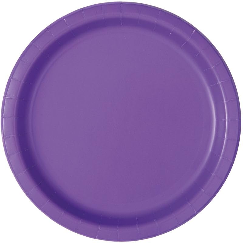 Assiettes En Carton Écologiques-18 Cm-Couleur Violet Fluo