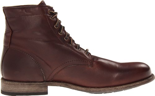 Image of Frye Tyler Lace Up Boots for Men Crafted from Soft Vintage Leather with Blake Construction, Burnished Toe and Heel, and Rubber Inserts on Leather Soles - 5 inch Shaft Height