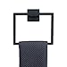TNOMS Black Towel Ring Modern Square Hand Towel Bar,Towel Holder for Bathroom,Wall Mount Stainless Steel