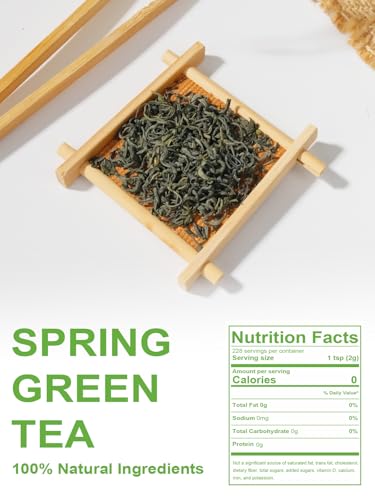 Image of TeeLux Early Spring Green Tea Loose Leaf, Fresh & Mellow Taste, 16 oz