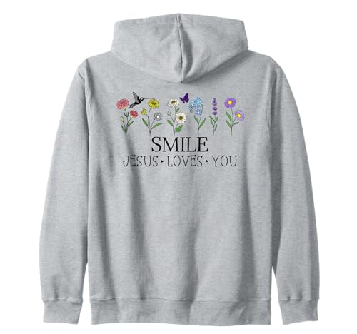 Smile Jesus Loves You Sign,Christian Faith God Bible Verse Sweat à Capuche