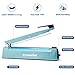 LinsnField Commercial Bag Sealers 12 inch, 2mm Sealing Width Iron Impulse Sealer, Heavy Duty Manual Shrink Wrap Heat Sealer Machine with 1 Replacement Kits 2 Fuses, Blue