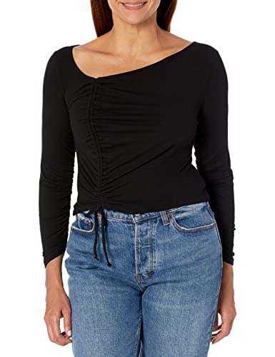 Chemise Steve Madden Amelia pour femme en satin noir élégant