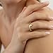 KissYan Band Ring for Women, 14K Gold Plate Dainty Pave Teardrop or Circle CZ Eternity Bridal Wedding Promise Engagement Statement Ring Fashion Gifts(Style1,Size6)