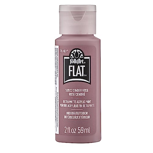 Image of FolkArt, Cinder Rose Flat Acrylic 2 fl oz Ultra Matte Paint Perfect for Indoor and Outdoor Arts and Crafts Projects, 50922
