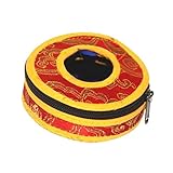 EXQUIMEUBLE チベタンベル収納ボックス 手作りニッポールスル 瞑想ベル保護ケース 防水ジッパー付き 大号 旅行用にも