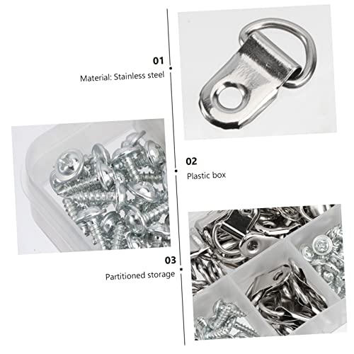 Image of SEWACC Picture Hanging Kit 80pcs Silver Photo Frame Hooks Home Hardware Set for Frame Picture Hanging Tool Kit