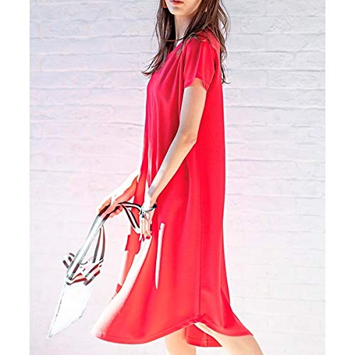 ラナン（Ranan） ひんやり！カラーワンピース【レッドケイ/M】