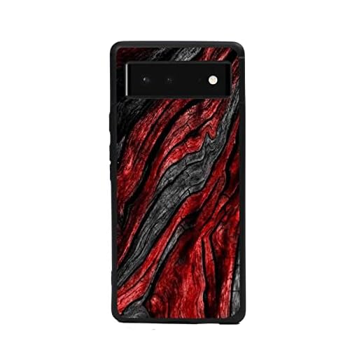 Compatible with Google Pixel 6(2021) Wood Grain Case,Black Red Wood Grain Graphic Design for Google Case Men Women,Shockproof Soft Silicone Cool Trendy Case for Google