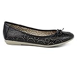 bailarinas cuña xti  Xti 46609 Zapato Bailarina Mujer, calados, Adorno Lazo (39 EU, Negro)