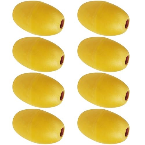 Rope Floats Marine,4pcs/8pcs Deep Water Oval Water Float Fishing Marker Buoys for Water Ski Ropes Anchor Lines Boats Swimming Kayak Crabbing Trail Dock Pool Yellow (8PCS, 5.51 x 3.26 x 0.78 Inches)